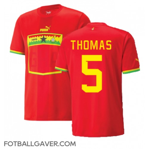 Ghana Thomas Partey #5 Fotballklær Bortedrakt VM 2022 Kortermet